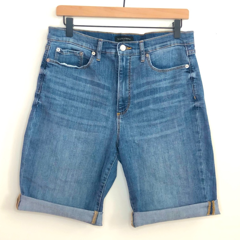 Banana Republic Denim Shorts Long High waist Size 10 30